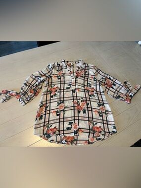 Wishful Park size S floral/plaid top
